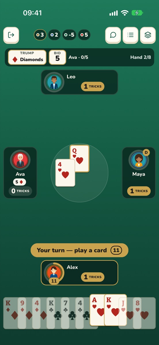 A Batak Clash hand in progress